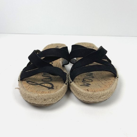Sam Edelman Averie Espadrille Leather Slide Sandal‎ in Black Womens Size 8.5M - Picture 2 of 7